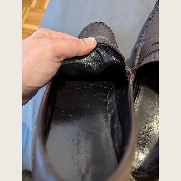 GUCCI - Embossed Guccissima leather loafers - Sz 11 - Picture 9 of 13